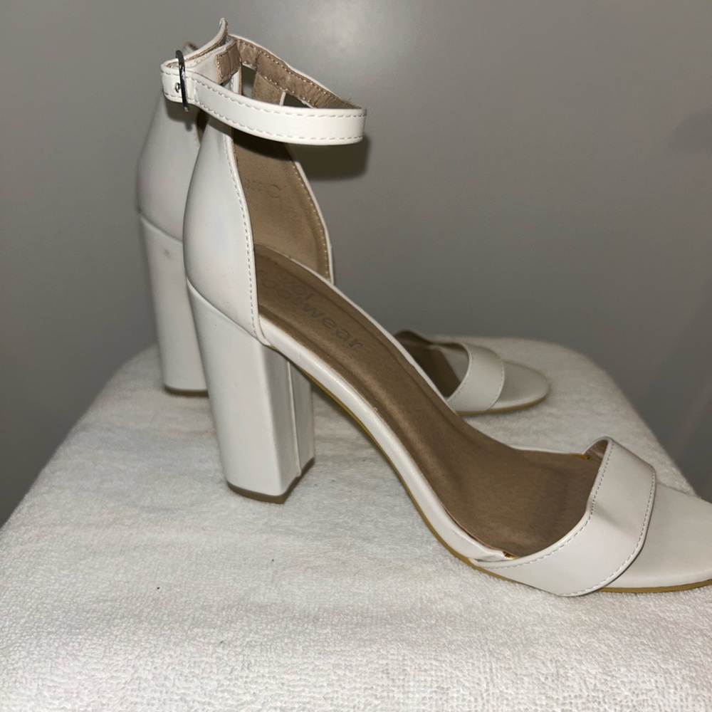 White Block Heel Sandals - Classic Women’s Dress Heels